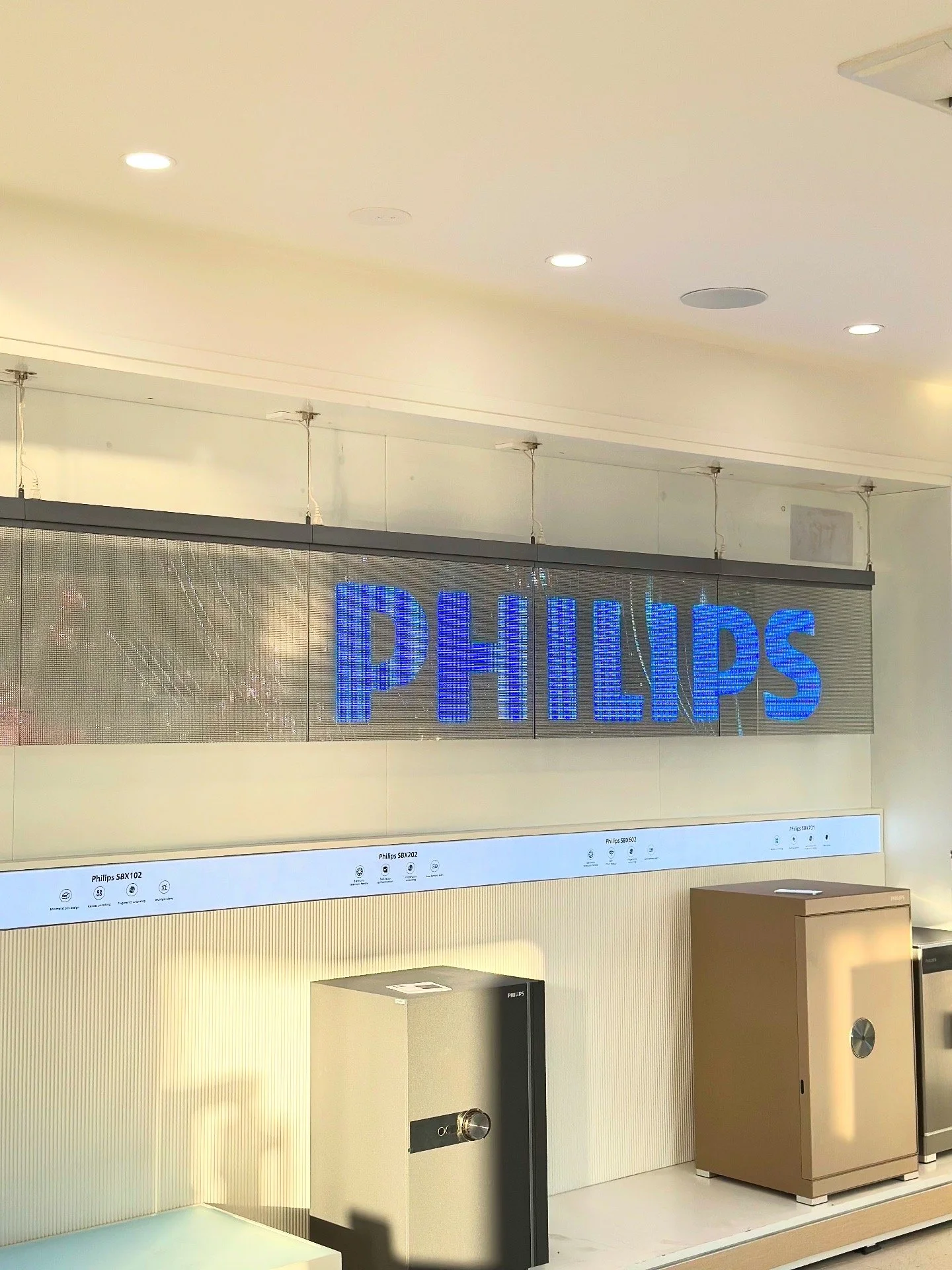 Display LED lighting products in a retail store