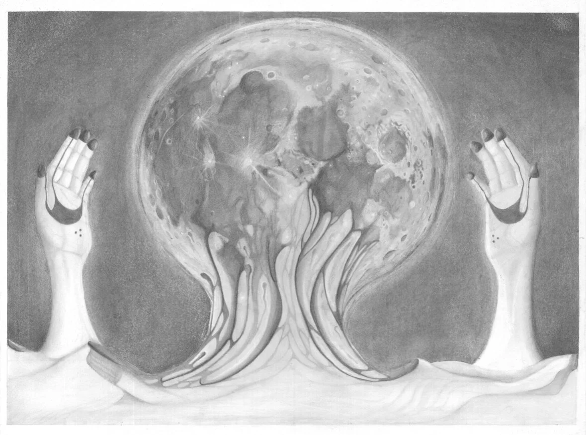 Moon of Change, Hands of Traditions
2023
42x59.4 cm
Graphite and charcoal on paper