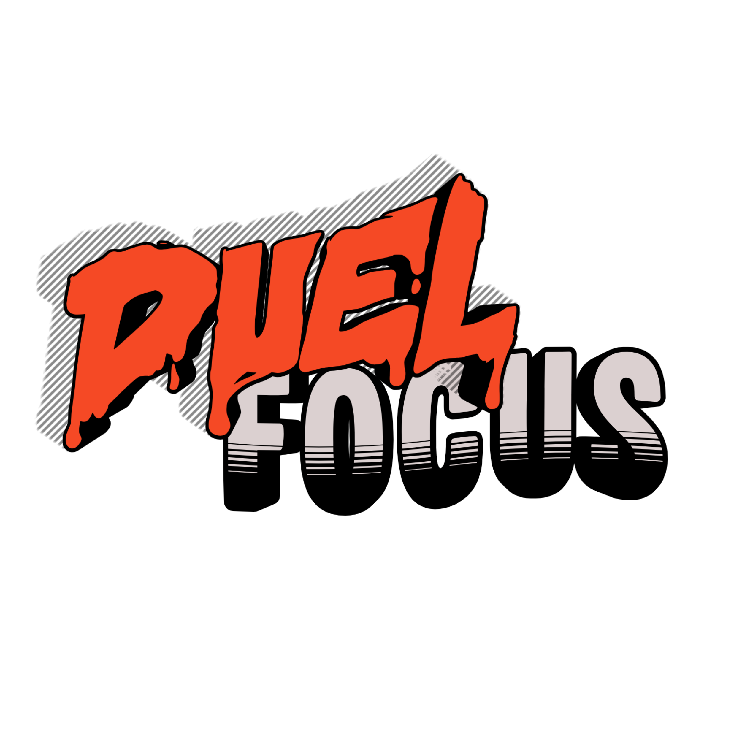Text graphic that reads 'Duel Focus' with 'Duel' in red, stylized font and 'Focus' in black and gray gradient font.