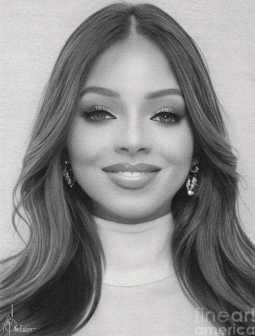 Pencil drawing of Regina Swarn smiling