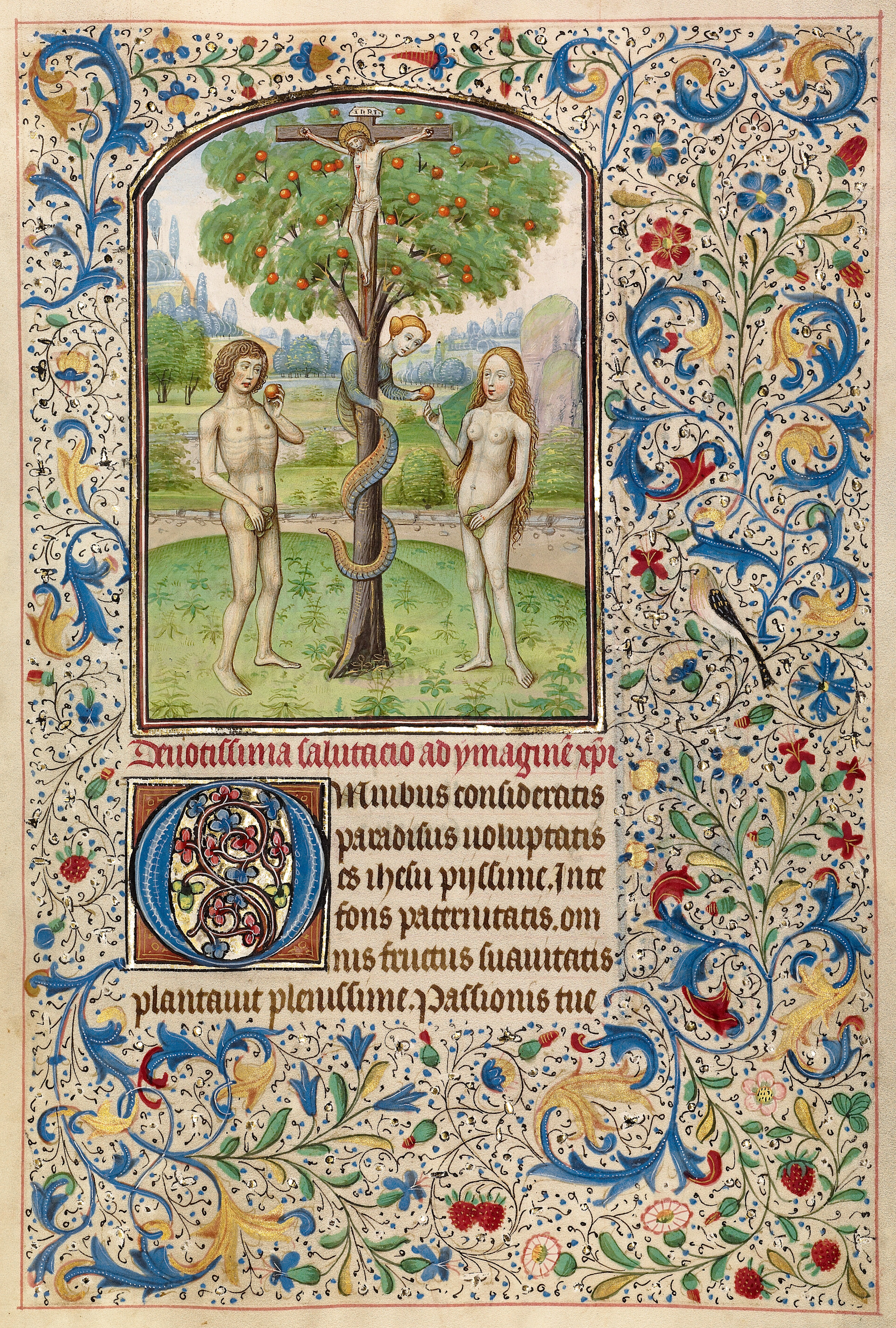Illuminated manuscript Adam and Eve Eating the Forbidden Fruit, Willem Vrelant c1460