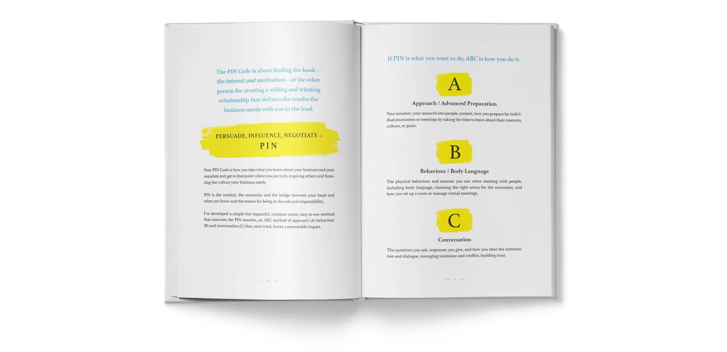 Open pages of the ABC Workbook with highlighted exercises