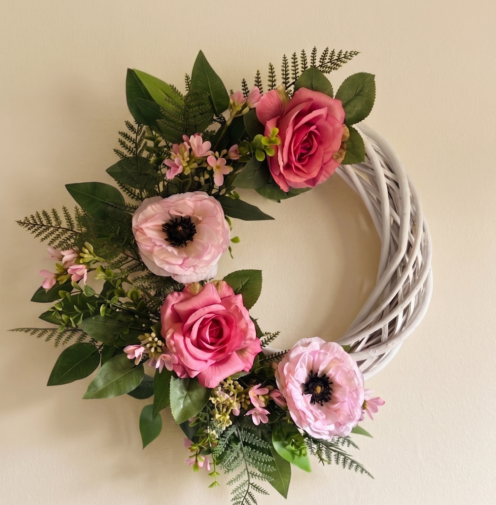 Aurora Ava | Luxury Pink Rose & Anemone Artificial Door Wreath