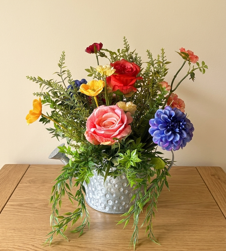 Wildflower Meadow Watering Can Arrangement