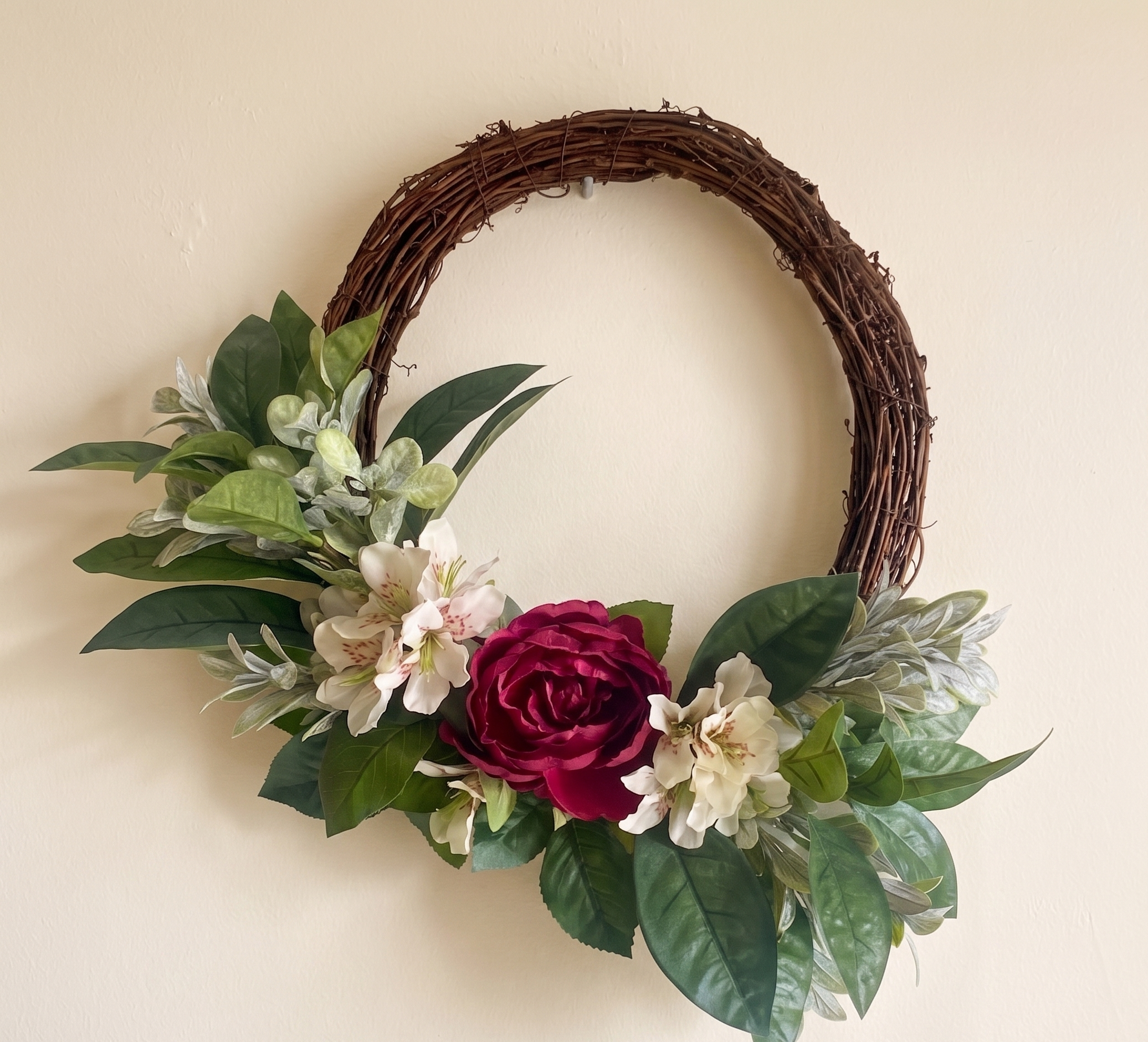 Aurora Anastasia | Luxury Crimson Rose Artificial Door Wreath