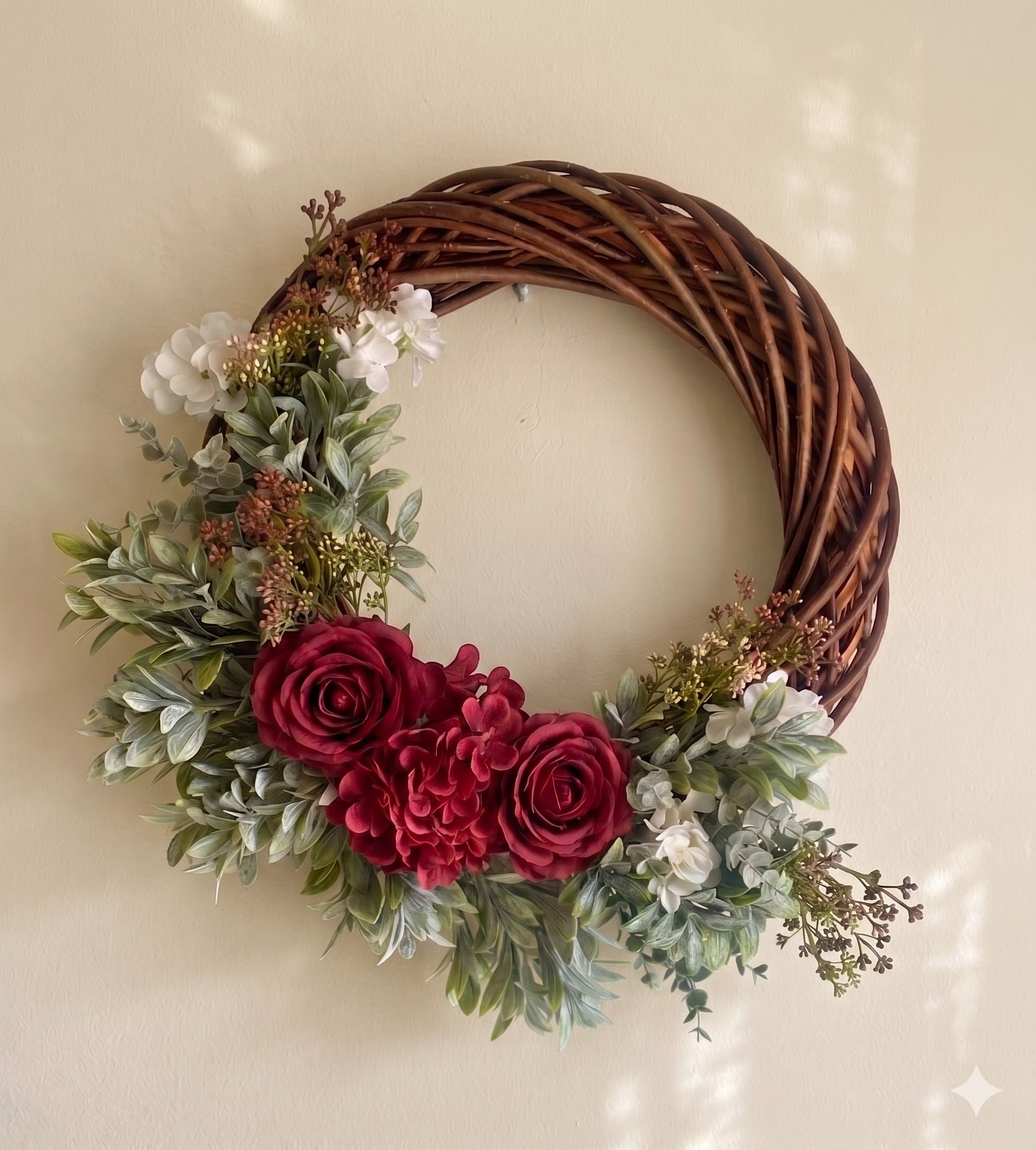 Aurora Crimson  Luxury Winter Crimson Artificial Door Wreath