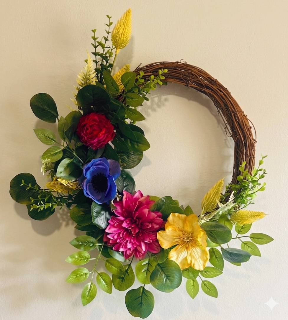 Aurora Ruby | Luxury Jewel-Toned Artificial Door Wreath