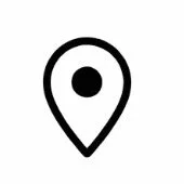 Map location icon with a circular marker
