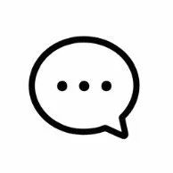 Speech bubble icon with three dots inside.