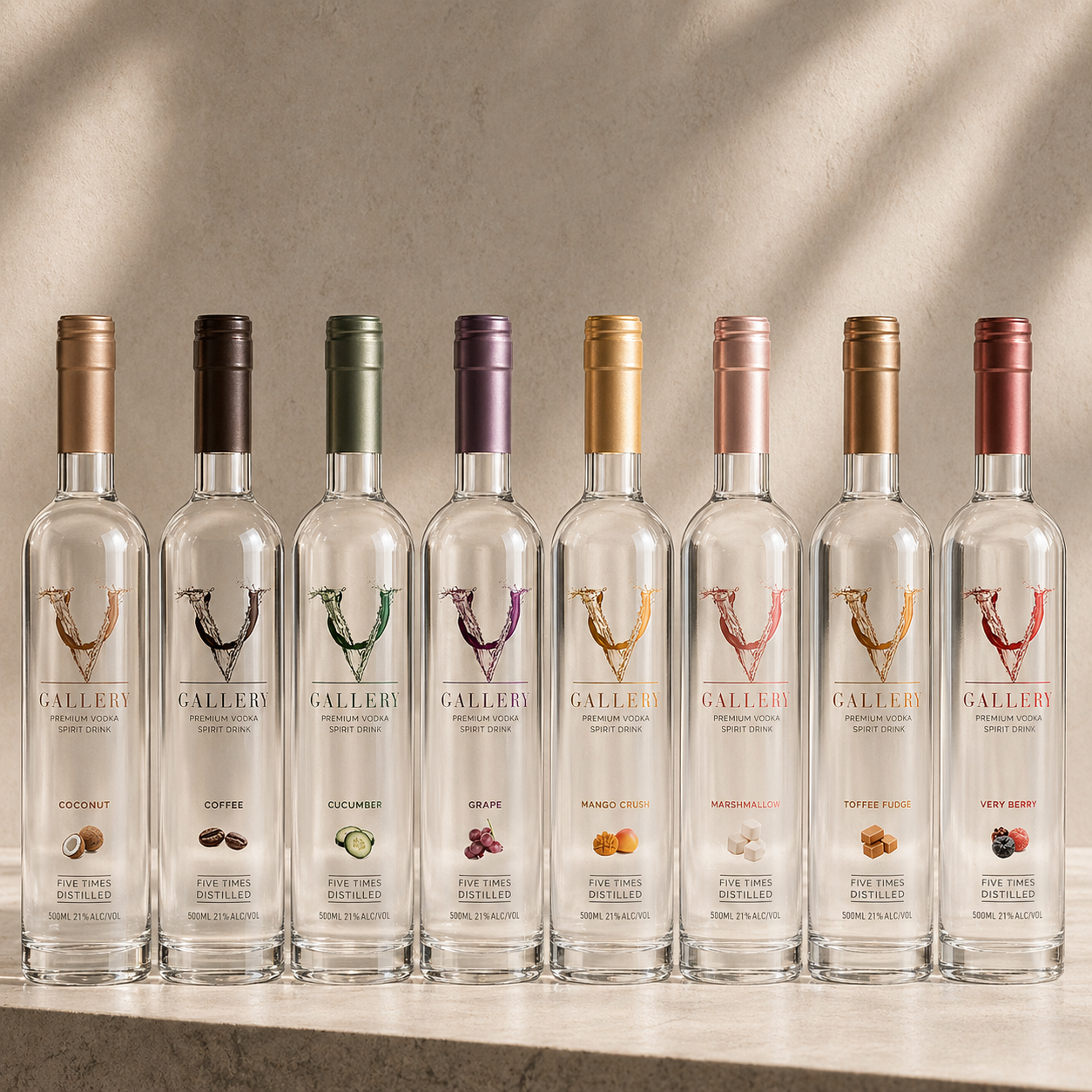 V Gallery Flavoured Vodkas  -  Rebrand & Packaging
