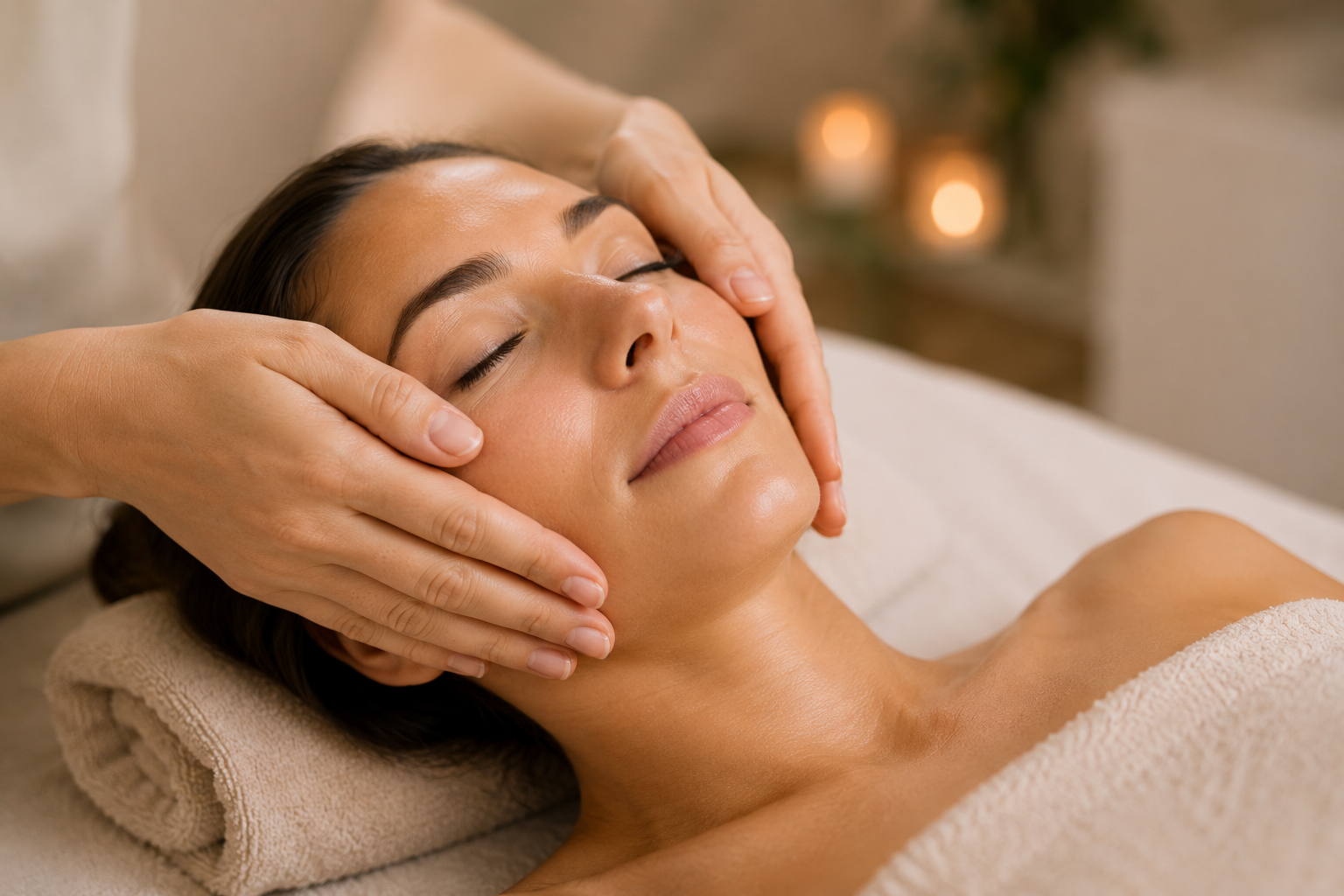 Darstellung einer Gesichtsmassage