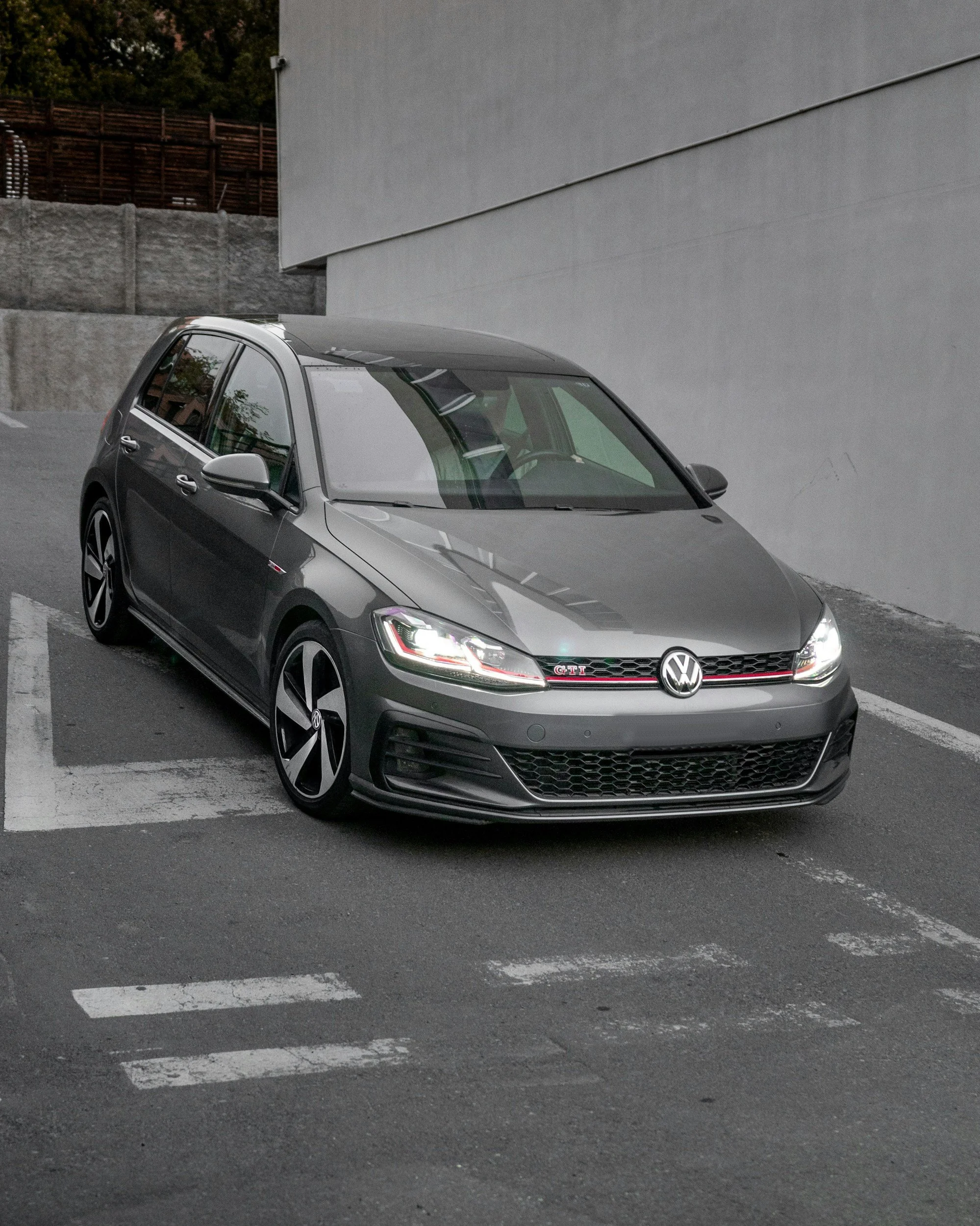Gray Volkswagen Golf GTI after being stage 2 tuned.