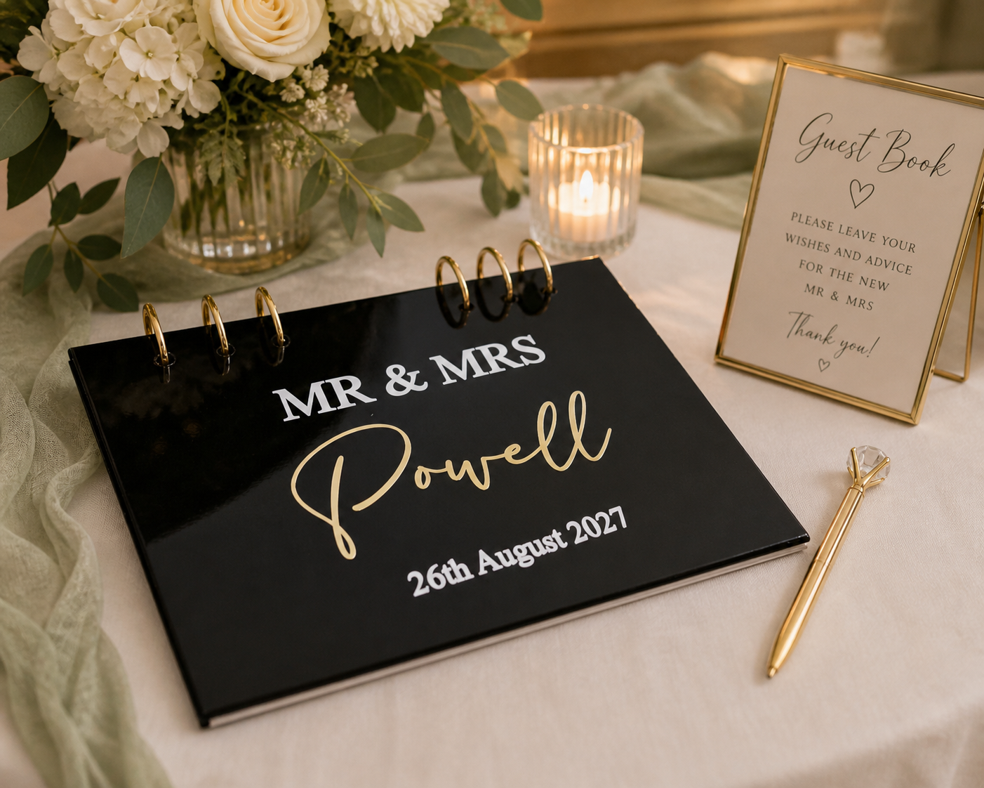Luxury Personalised Acrylic Wedding Guest Book