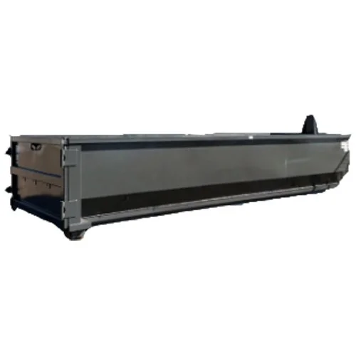 A large, gray industrial laser engraving or cutting machine with a protective cover.