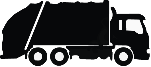 Black silhouette of a semi-truck with a large cargo trailer