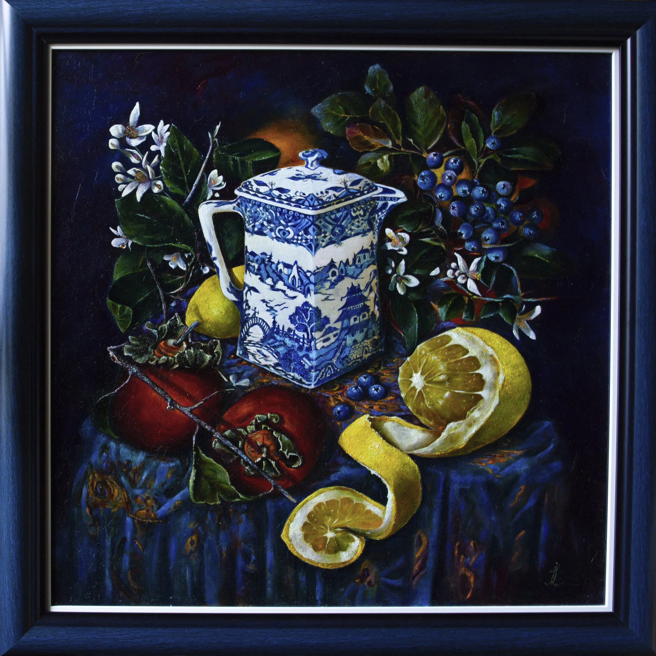 Blue Still Life with Lemon