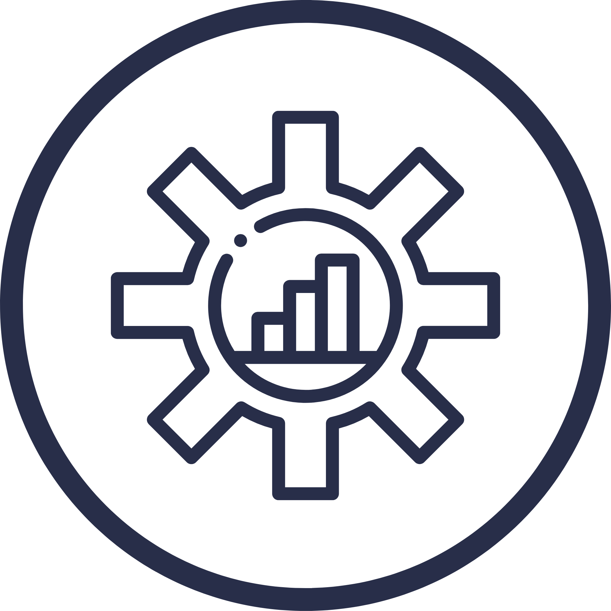 Dark blue icon with a gear wheel and a key in the center, suggesting settings or customization.