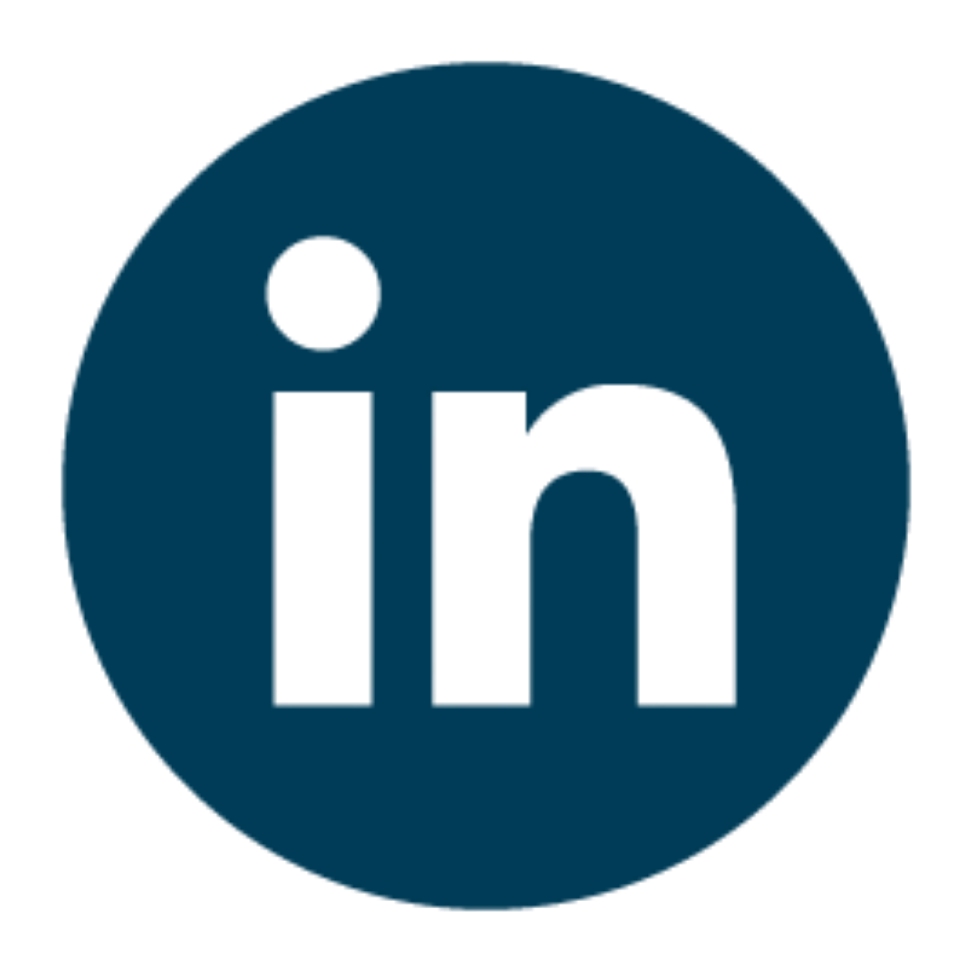 Blue octagonal visual with a black circle in the middle
