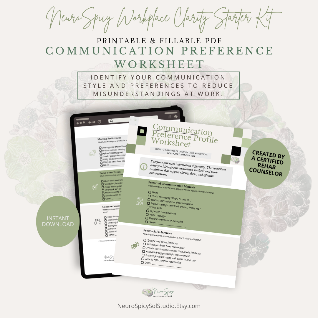 A practical, neurospicy-friendly guide to help you communicate clearly at work—whether you’re asking for support, setting boundaries, or just trying to find the right words in the moment.