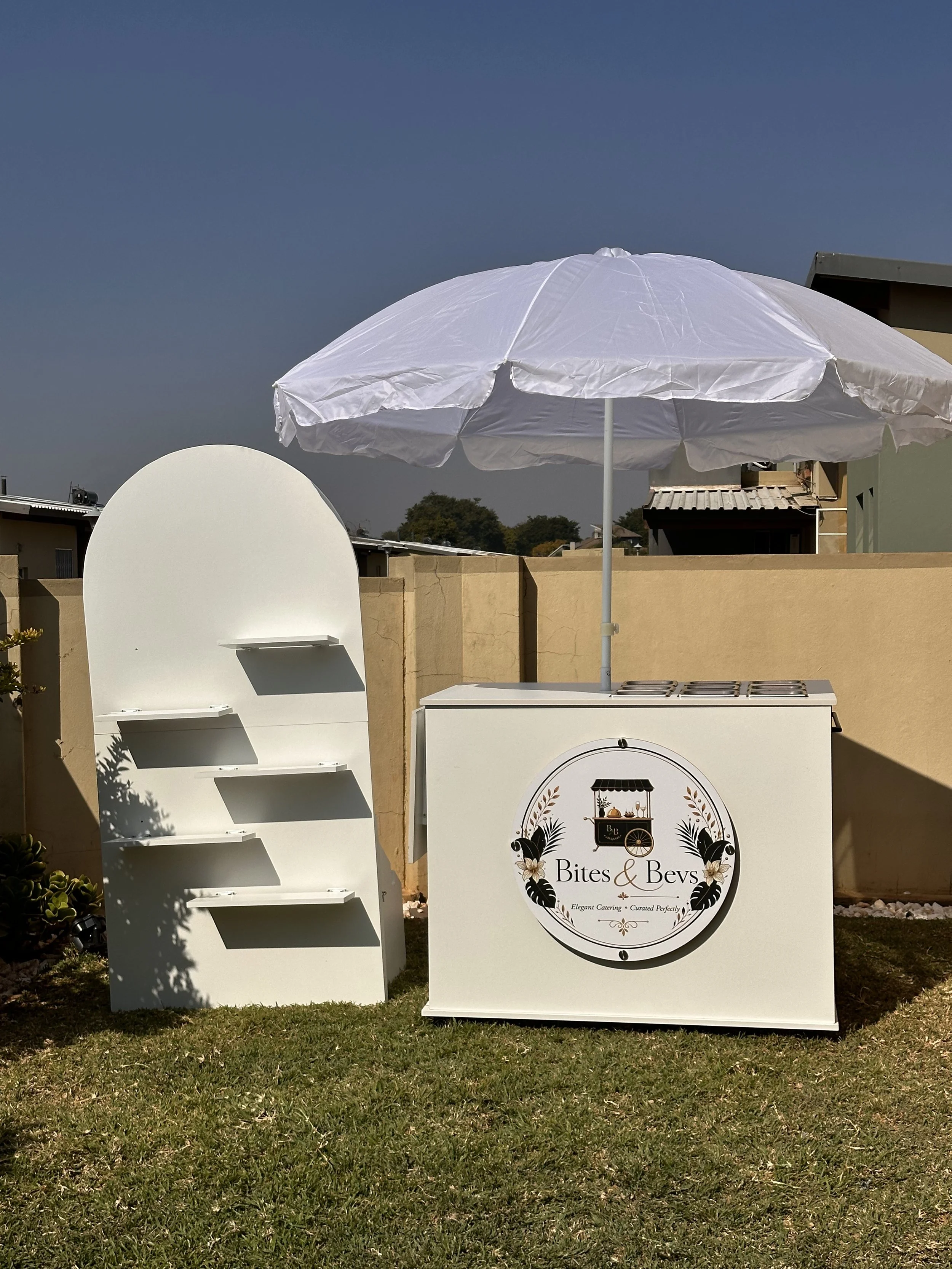 Bites & Bevs food cart and beverage stand for premium mobile catering and event catering in Rustenburg, North West, South Africa.