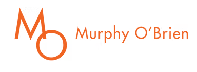 Murphy O'Brien logo with stylized 'M' and 'O' in orange