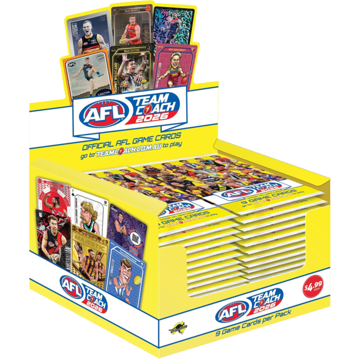 AFL Football - 2026 Team Coach Footy Trading Cards Box (36 Packs)