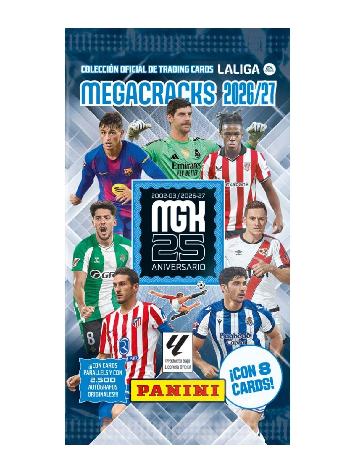 Panini MegaCracks 2026-27 card packet, LaLiga EA Sports 25th anniversary edition