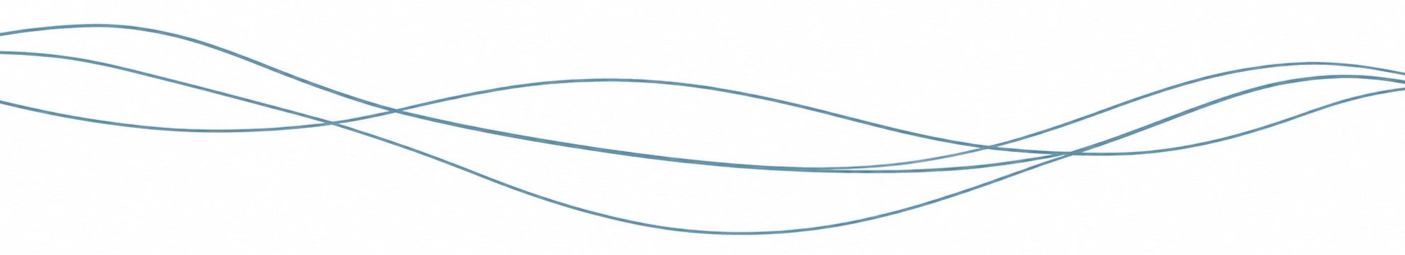 Multiple thin blue lines flowing horizontally across a white background with no other objects or details.
