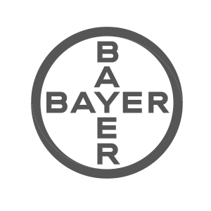 Logotipo de la empresa Bayer en un fondo gris