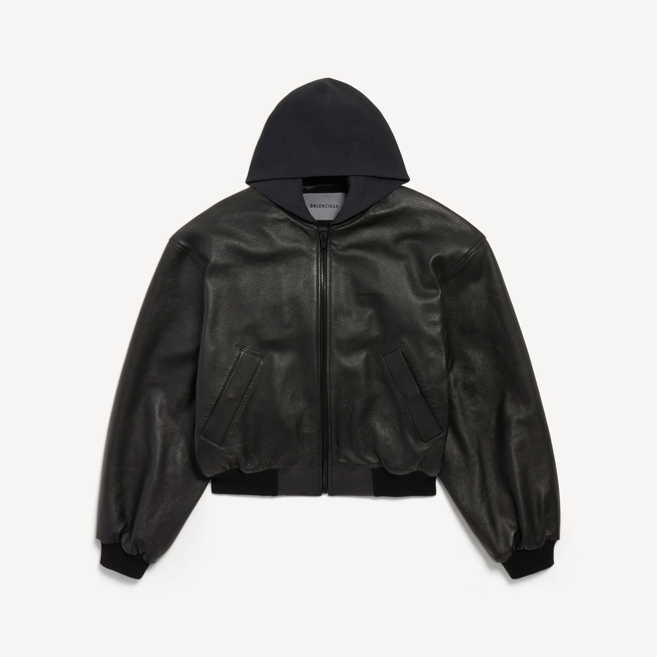 Balenciaga Men's Patched Hooded Jacket in Black