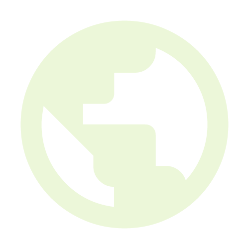 A minimalist icon of a globe with a circular arrow around it, representing recycling or sustainability.