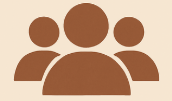 Icon of three stylized people in brown