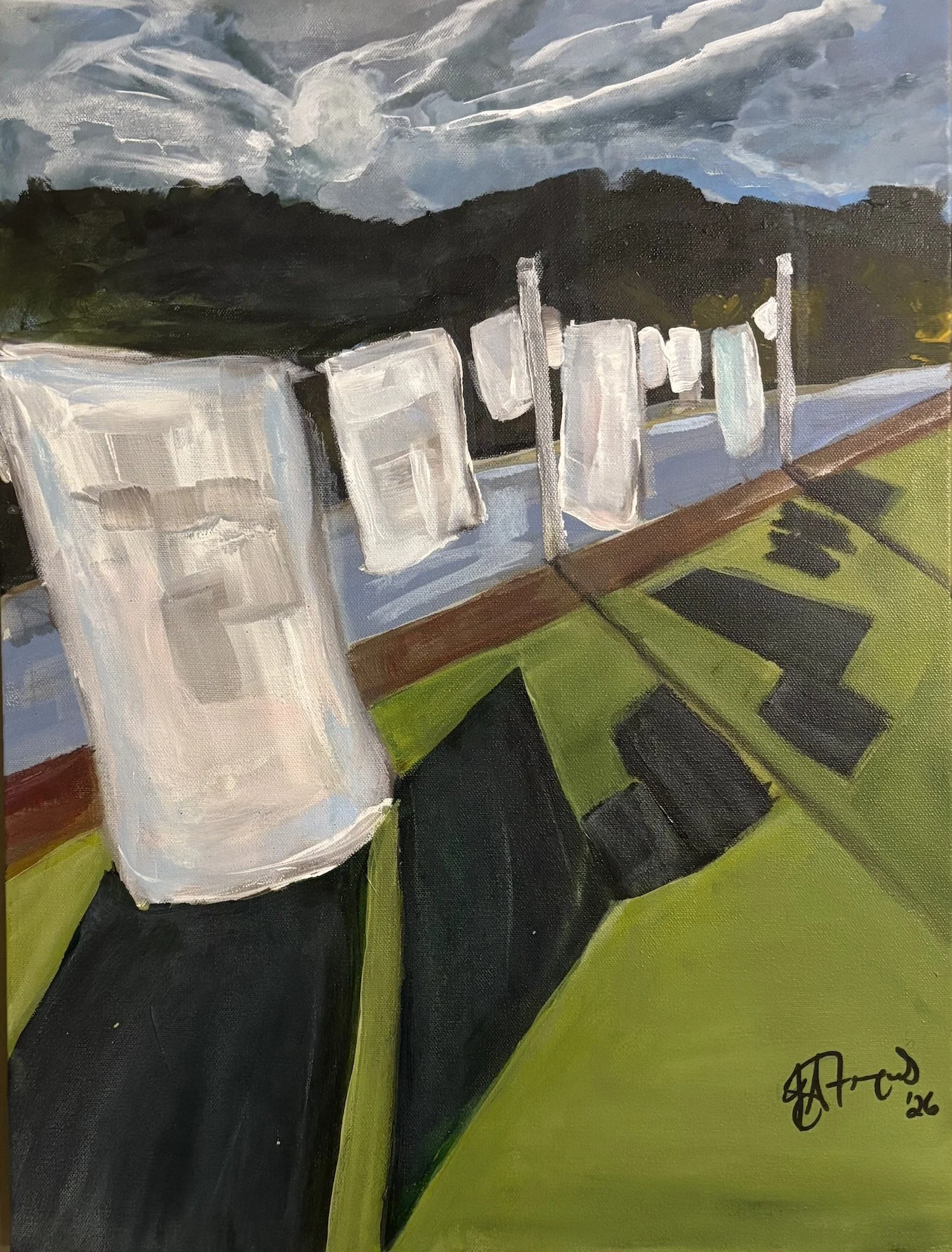 Clothesline On Lake Chatuge, 24"x18", $650