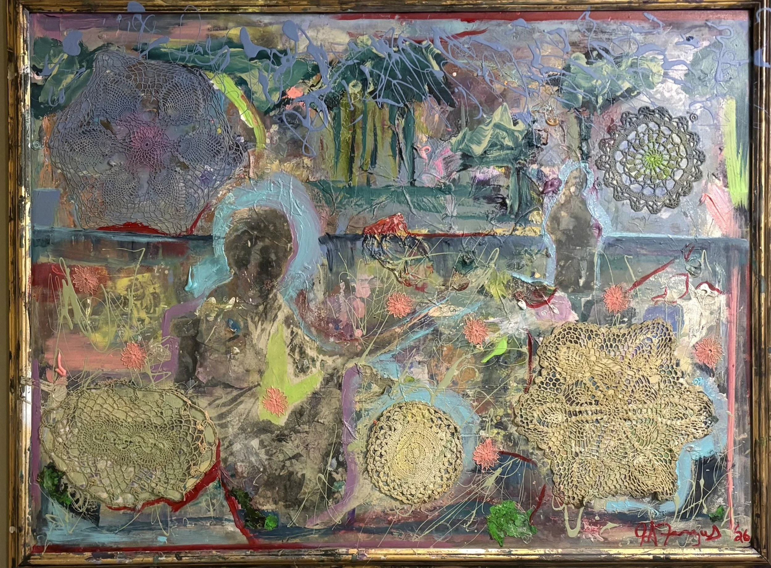 Grandma's Happy with Cranky Aunt Helen,  38"x60", $2890
