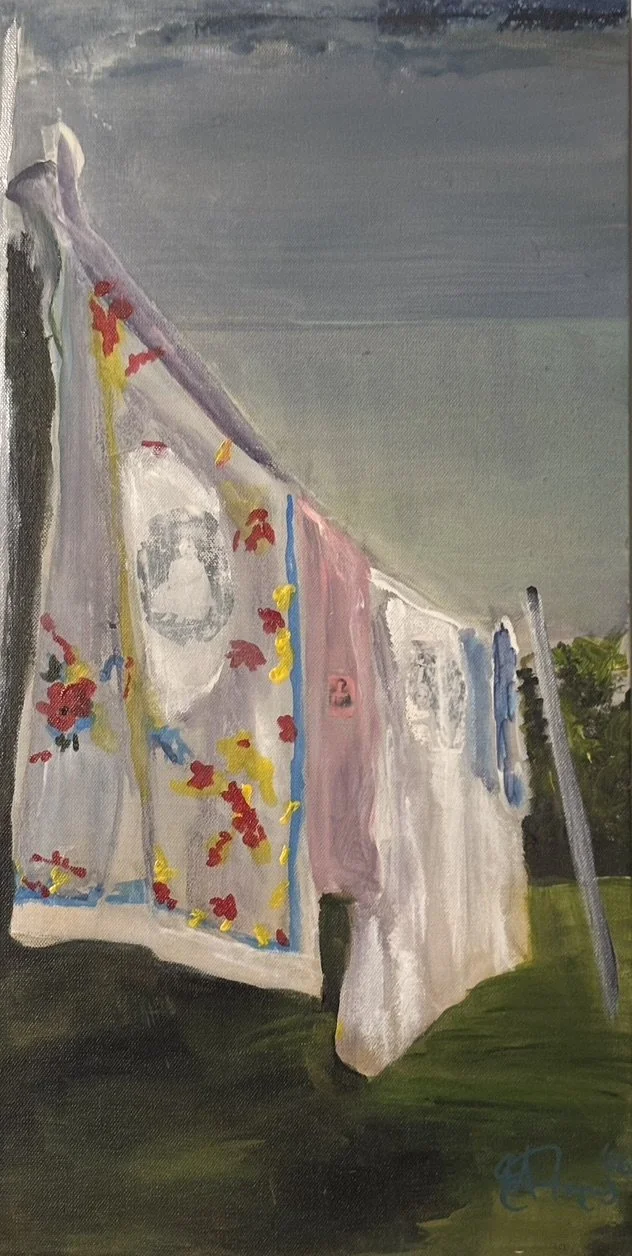 Cloudy Day for a Wash 24"x12"
