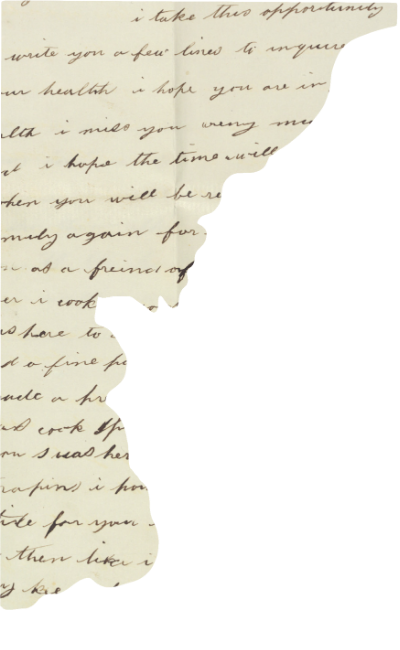 A handwritten letter with some digital distortion and color glitches affecting part of the text.