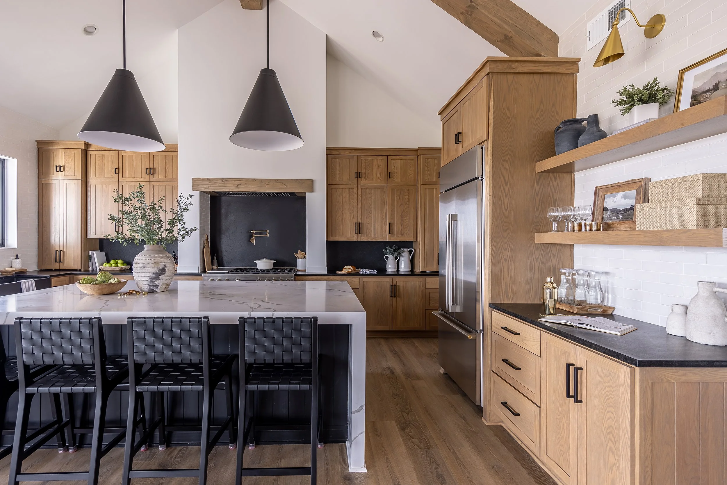 Contemporary luxury home kitchen with custom cabinetry, refined architectural details, premium finishes, and a sophisticated modern interior design