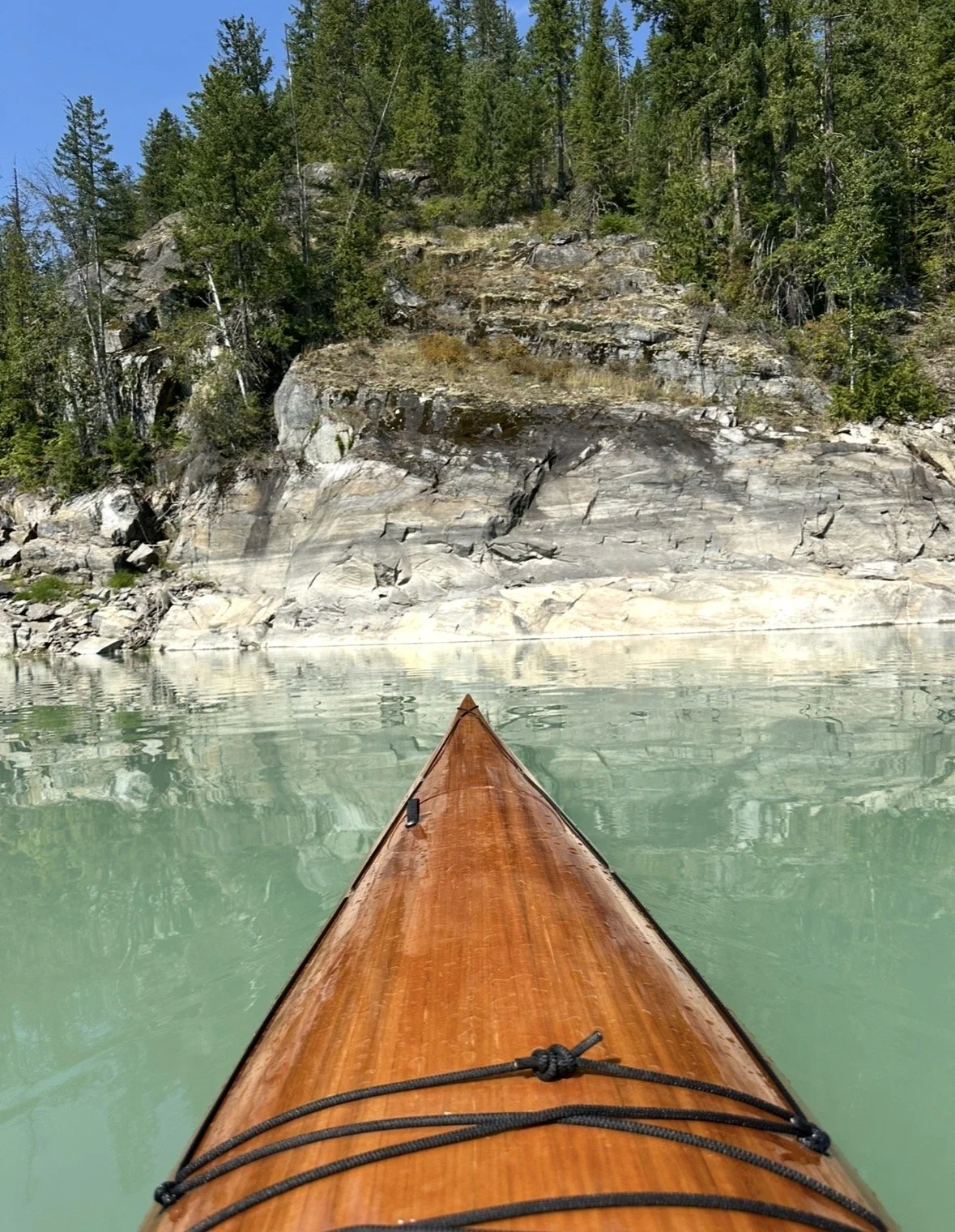 paddling the glacial blue waters of Beaton Arm, Upper Arrow Lakes