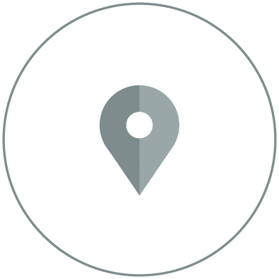 Map marker icon inside a circle, representing location or navigation.
