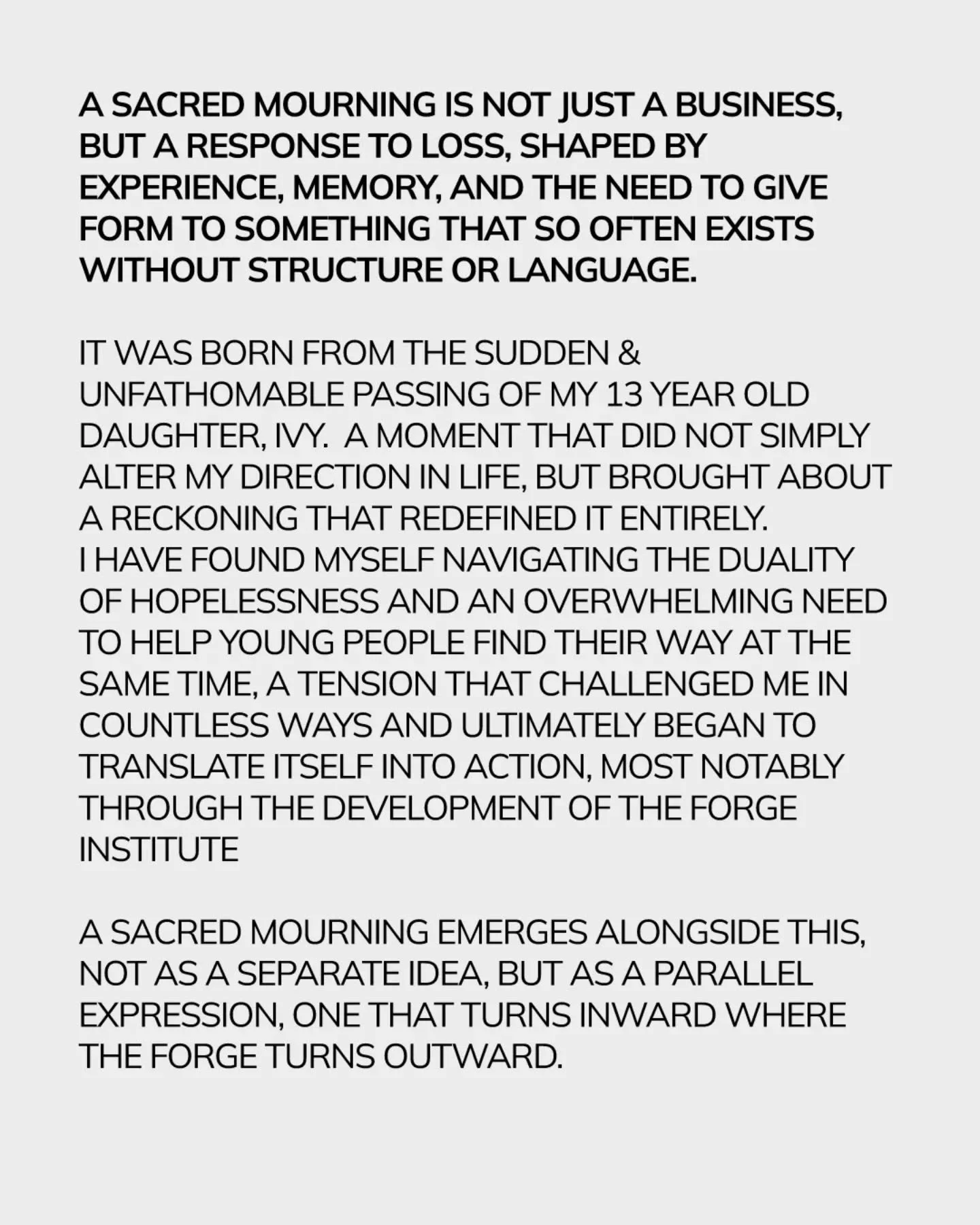 Giving form to grief, giving weight to memory.