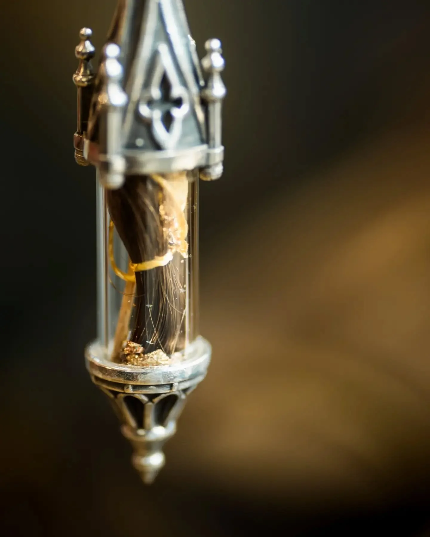 Some things are kept because there is simply no measure for what they mean.

I just completed this reliquary, entrusted to hold a small collection of hair tied with thread from the ceremony&rsquo;s altar, a dried flower from that day, and fragments o