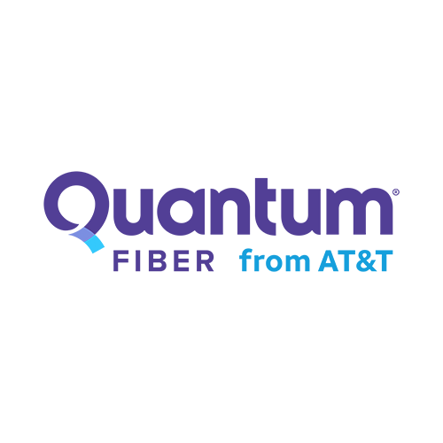 Quantum Fiber logo with the tagline 'from AT&T''.