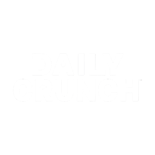 The image features the logo for Daily Crunch with bold, white text on a black background.