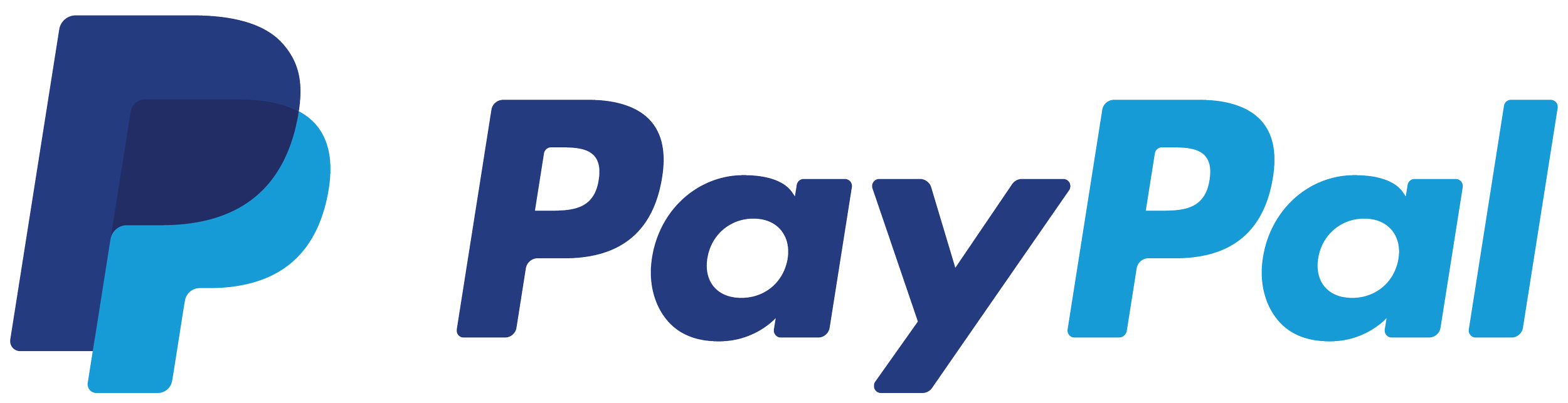 PayPal logo with a stylized blue 'P' and the word 'PayPal' in blue and light blue letters.