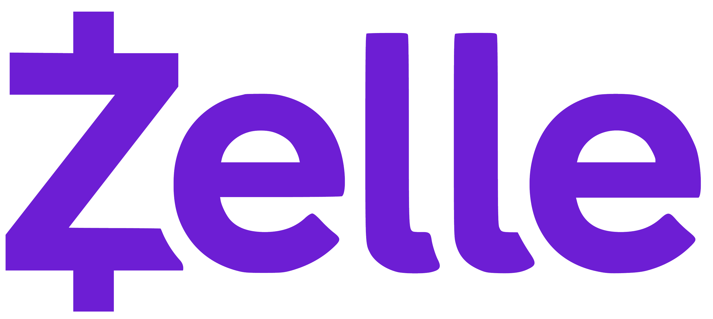 The word 'Zelle' in bold, purple letters with a cross and arrow symbol behind it.