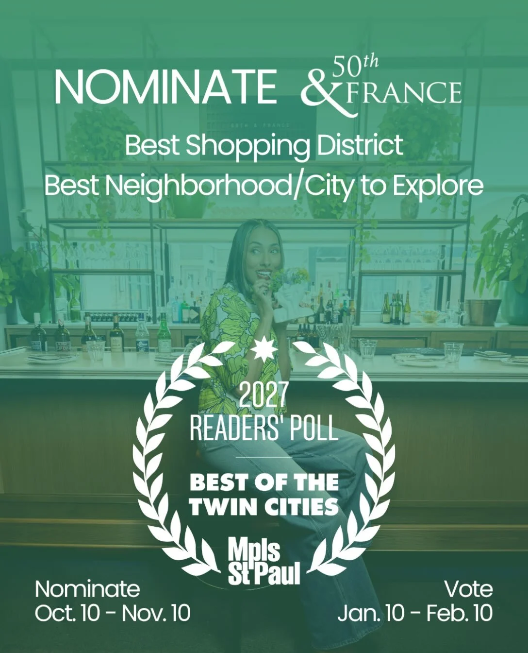 Nominations are open for @mspmag annual Readers&rsquo; Poll!

Nominate us for 2027 &mdash; open through November 10, with voting taking place January 10 through February 10!

Link in bio and on our website! Thank you for voting us Best Shopping Distr