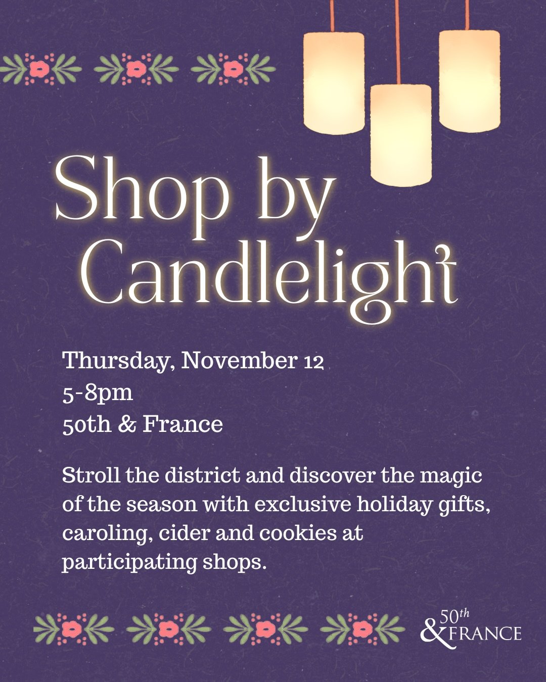 Shop by Candlelight at 50th and France