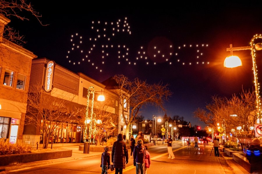 Drone show at 50th and France, Edina