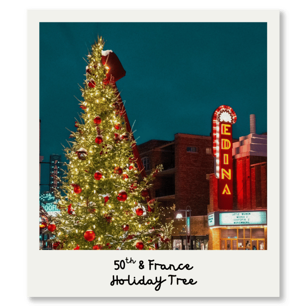 Holiday Tree and Edina Theatre at 50th and France