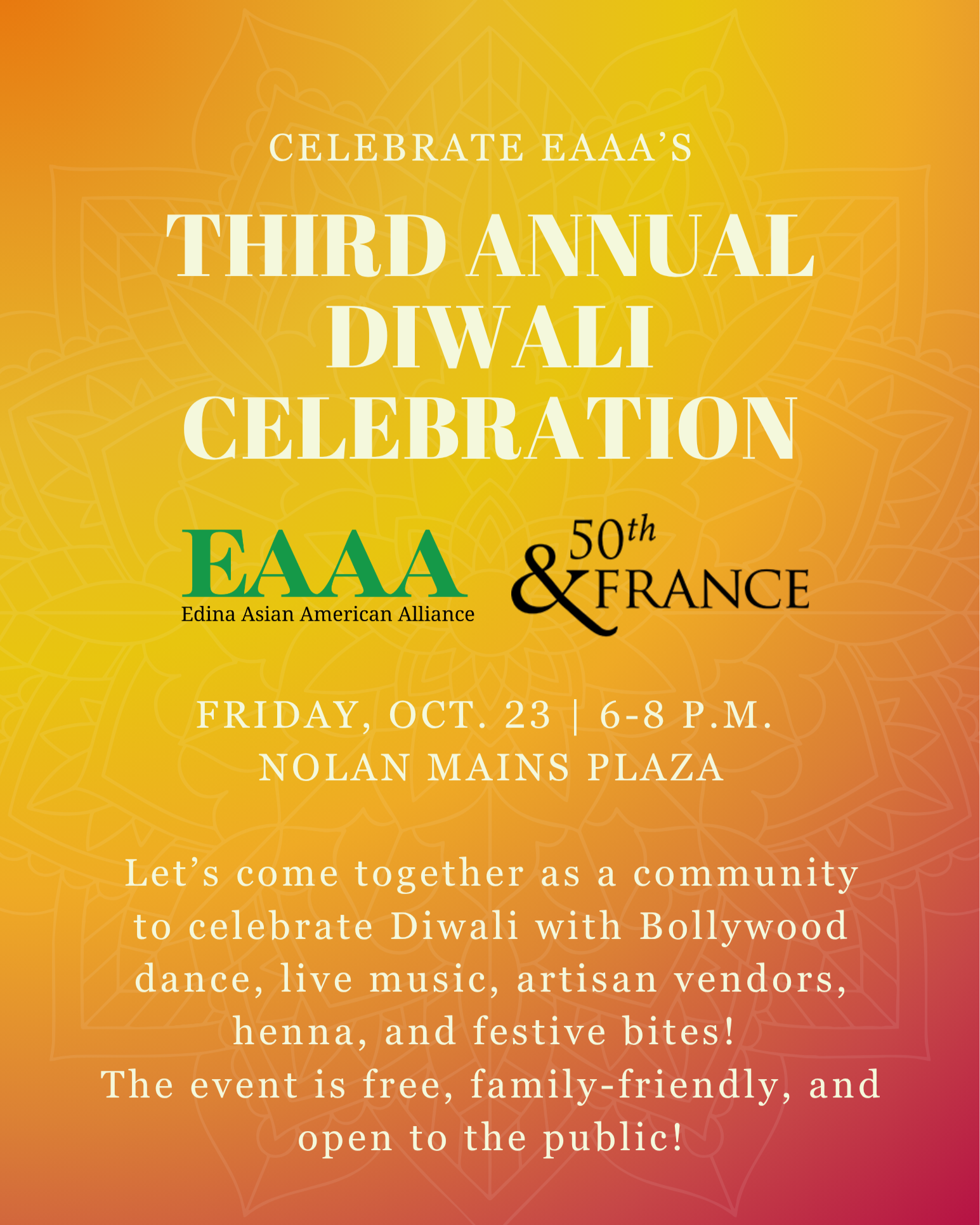 Diwali Celebration at 50th and France